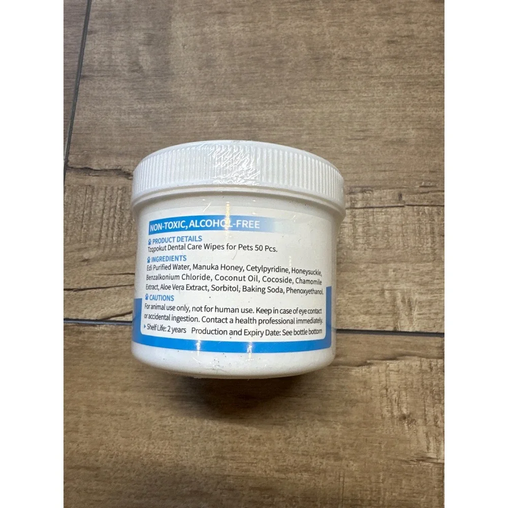 TZQPOKUT Dog Cat Dental Finger Wipes Oral Hygiene Tartar Plaque‎ Cleaning